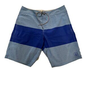 Volcom Swim Shorts - Size 34 | Blue Striped